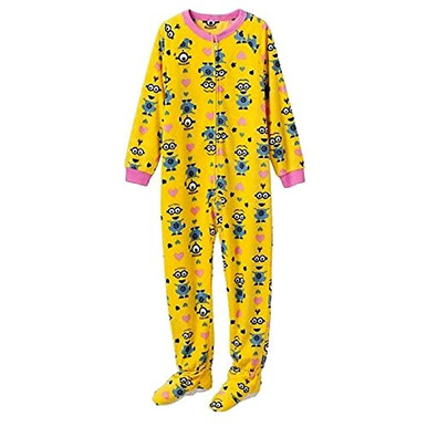 AME Despicable Me Boys Size 6 Fleece Hooded Minion Pajama Sleeper 