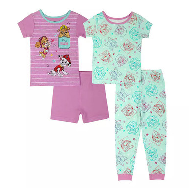 Paw Patrol Toddler Boy's 4-Piece Pup Crew Cotton Pajama Set, Size