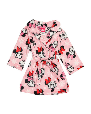 Disney Minnie Mouse Toddler Girls Bathrobe Robe Pajamas Pink