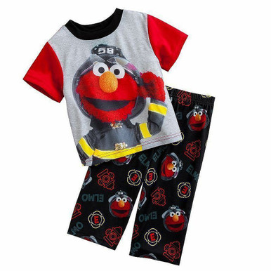 Elmo Boy's Fire Man Fire Fighter 2-Piece Polyester Pajama Set, Size 4T