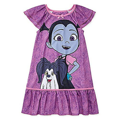 Vampirina and Wolfie Girl s Short Sleeved Striped Nightgown Gown