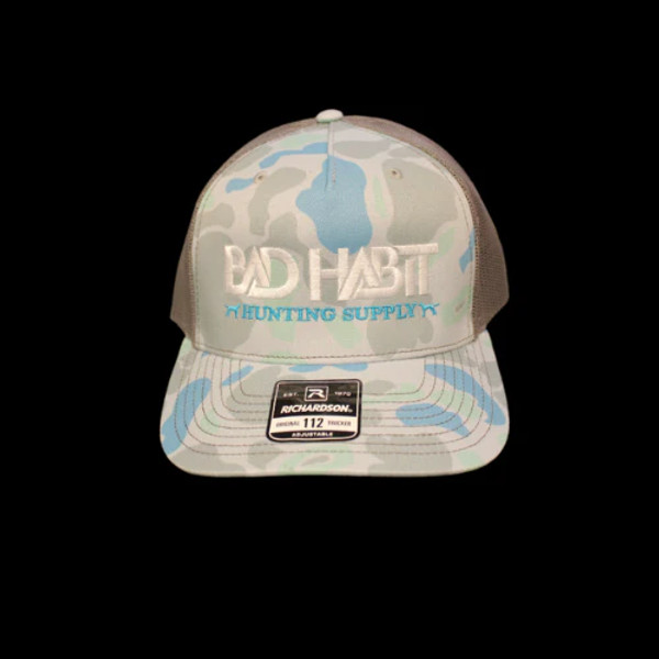 Hat - Blue/Green Camo and White