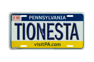 "Pennsylvania State Tionesta" - Decorative License Plate