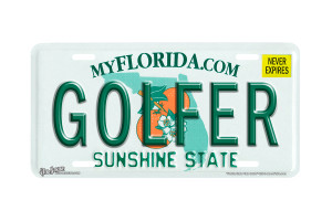 "Florida State Golfer" - Decorative License Plate