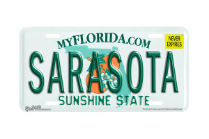 "Florida State Sarasota" - Decorative License Plate