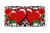 "Red Rose Hearts on Damask Print" - Decorative License Plate