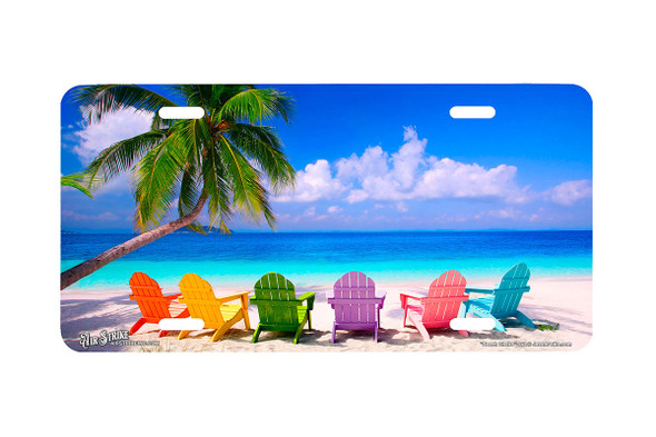 "Beach Chairs" - Decorative License Plate