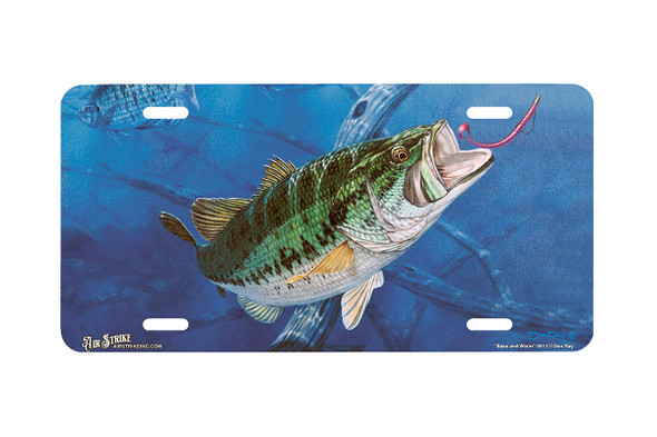 "Bass And Worm" - Decorative License Plate