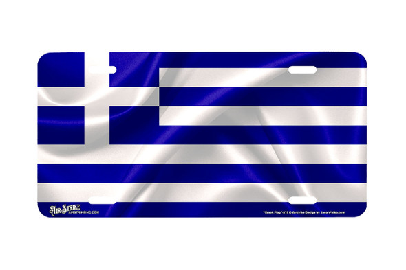 "Greek Flag" - Decorative License Plate