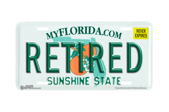 "Florida State Retired" - Decorative License Plate