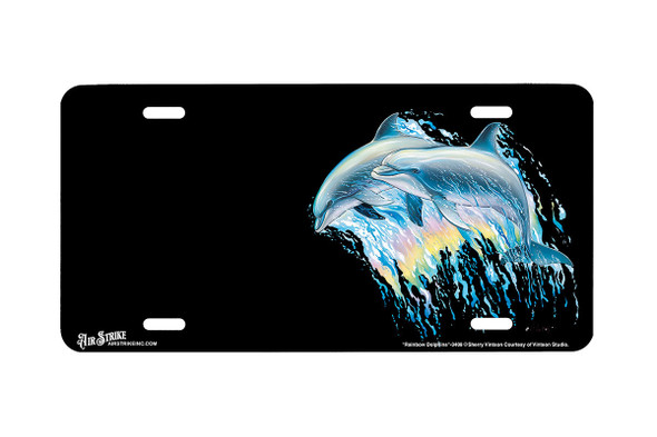 "Rainbow Dolphins" - Decorative License Plate