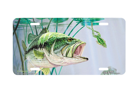 "Bass And Leopard Frog" - Decorative License Plate