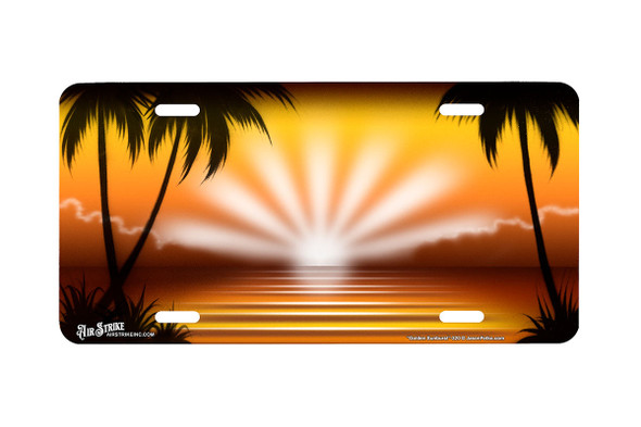 "Golden Sunburst" - Decorative License Plate