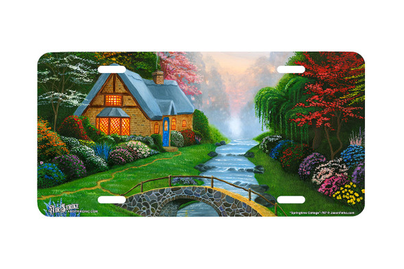 "Springtime Cottage" - Decorative License Plate