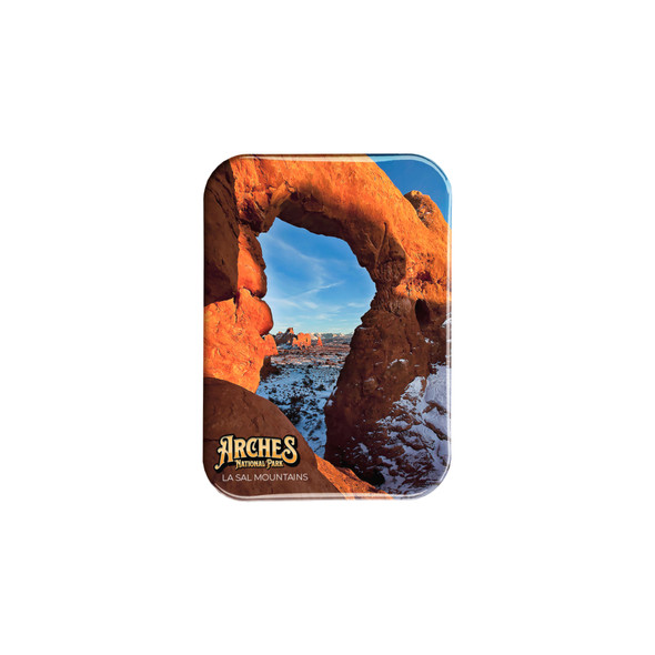 Arches Turret Arch Framing La Sal Mountains – 2.5" x 3.5" Rectangle Fridge Magnet