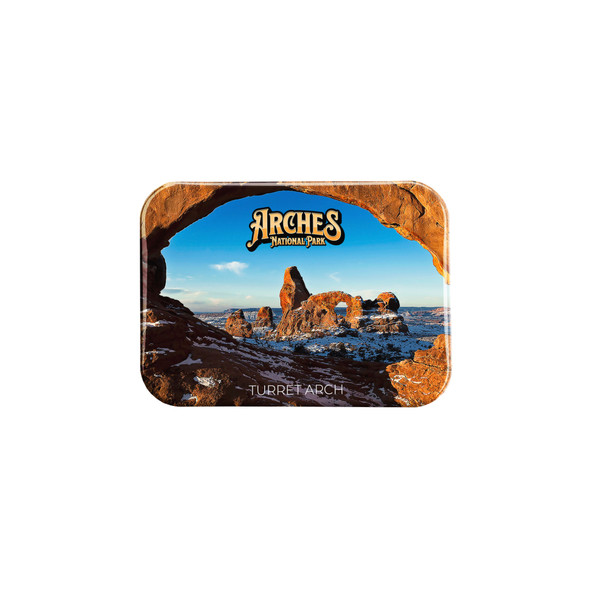 Arches Turret Arch Window View – 2.5" x 3.5" Rectangle Fridge Magnet