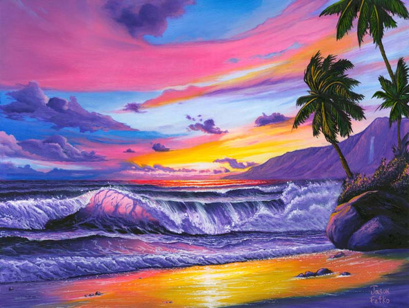 Pink Pacific Sunset – Coastal Matted Art Print