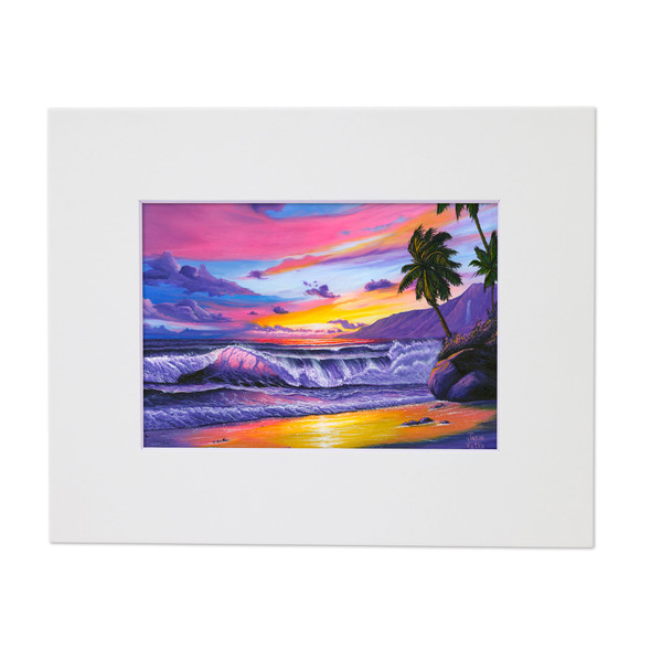 Pink Pacific Sunset – Coastal Matted Art Print