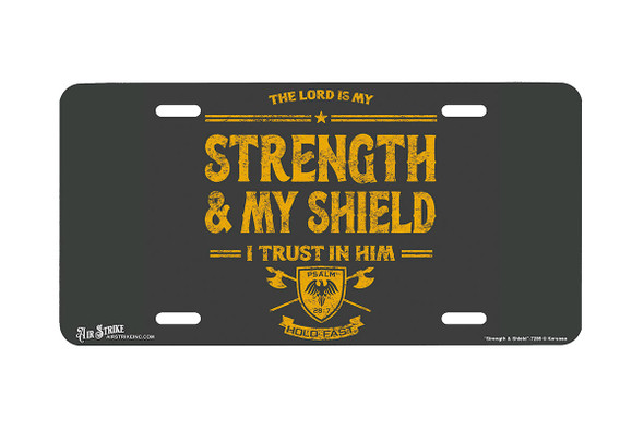"Strength & Shield" - Decorative License Plate