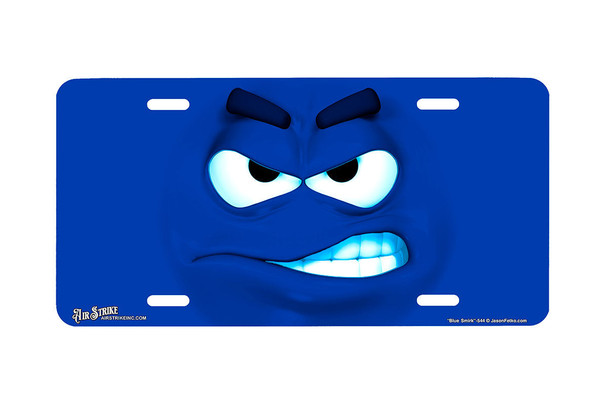 "Blue Smirk" - Decorative License Plate