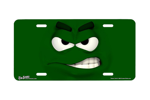 "Green Smirk" - Decorative License Plate