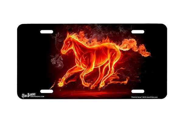 "Fire Mustang Orange" - Decorative License Plate