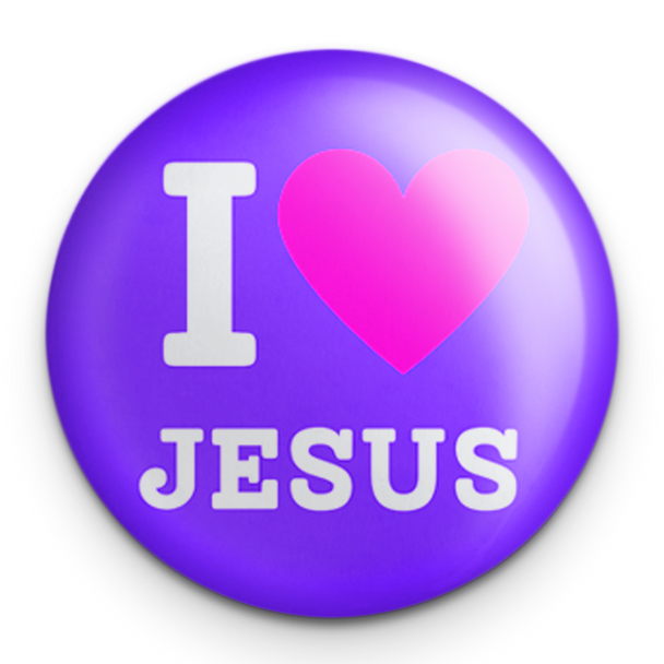 "I heart Jesus" - 1" Round Pinback Button