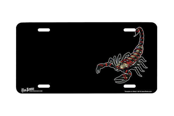 "Scorpion on Black" - Decorative License Plate