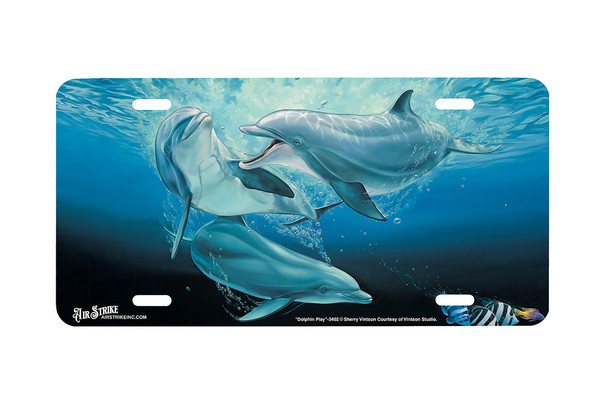 "Dolphin Play" - Decorative License Plate