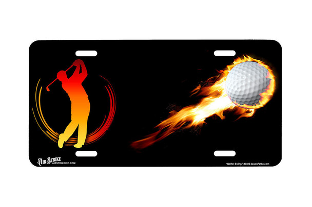 "Golfer Swing" - Decorative License Plate