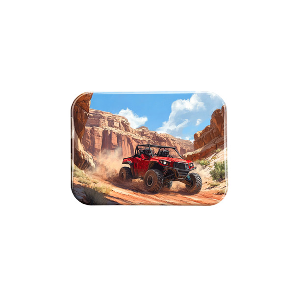 Red UTV Canyon Trail Rider – 2.5" x 3.5" Rectangle Fridge Magnet