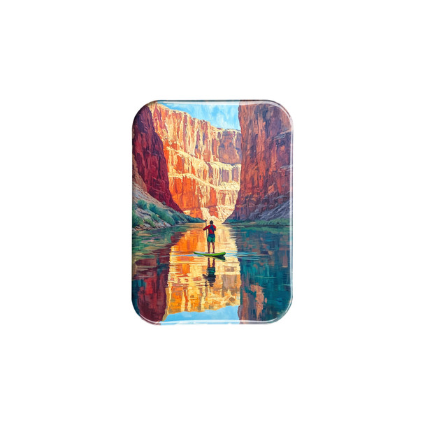 Desert Stand Up Paddleboarding – 2.5" x 3.5" Rectangle Fridge Magnet