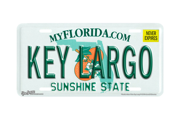 "Florida State Key Largo" - Decorative License Plate