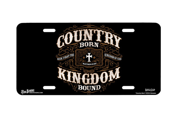 "Country Born" - Decorative License Plate