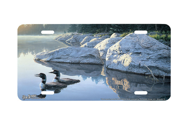 "Two Loons in a pond" - Decorative License Plate
