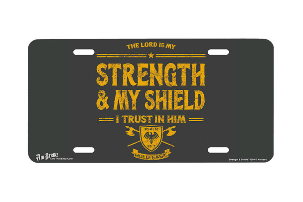 "Strength & Shield" - Decorative License Plate