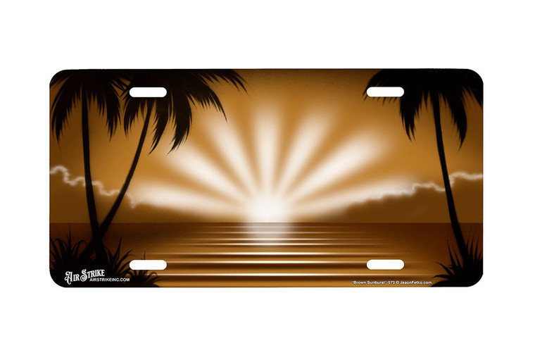 "Brown Sunburst" - Decorative License Plate