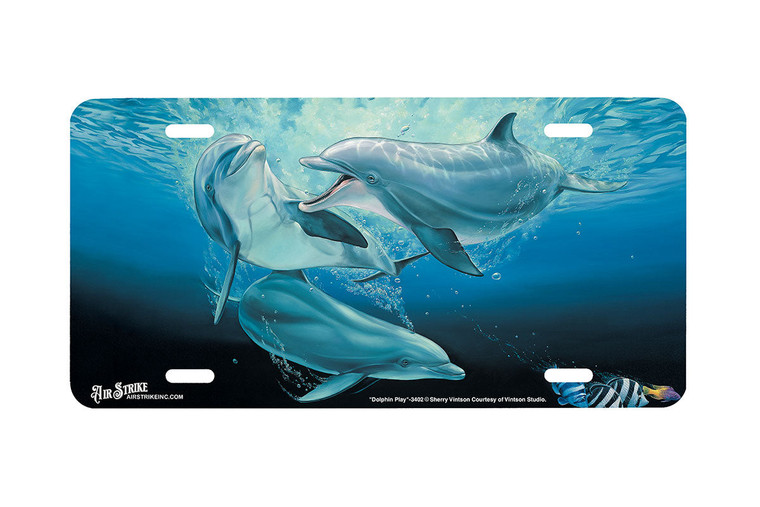"Dolphin Play" - Decorative License Plate