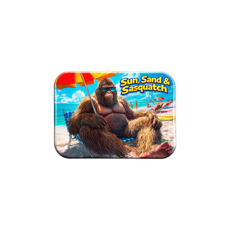Sun, Sand & Sasquatch – 2.5" x 3.5" Rectangle Fridge Magnet