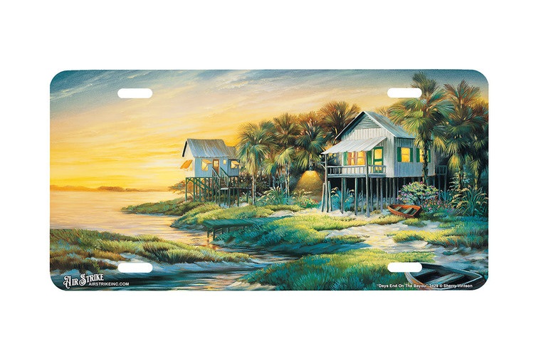 "Days End On The Bayou" - Decorative License Plate