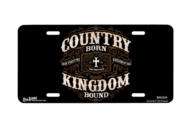 "Country Born" - Decorative License Plate
