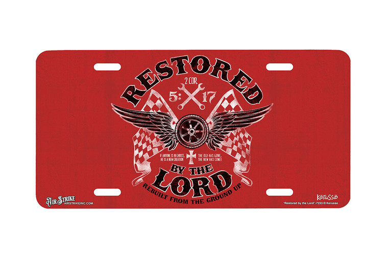 "Restored by the Lord" - Decorative License Plate