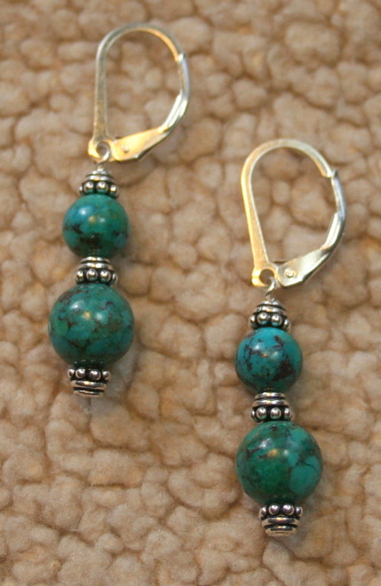 Turquoise double wrap earrings