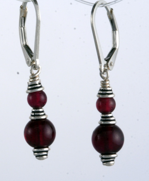 Classic double wrapped garnet earrings