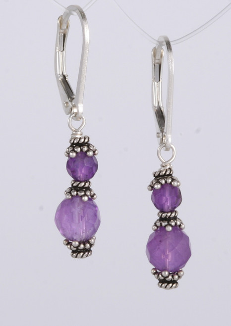 Double wrapped amethyst earrings