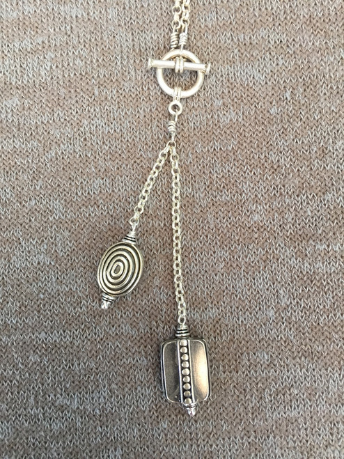 Balinese and Turkish sterling Lariat Necklace