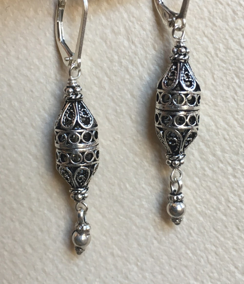 Turkish cylindrical lattice spicebox  earrings