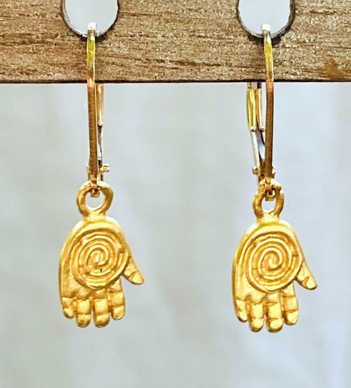 Gold vermeil hamsa/hand earrings