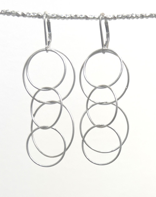 Quintuple silver vermeil hoop earrings