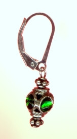 Green "traffic light" earrings